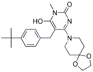 5-(4-TERT-BUTYL-BENZYL)-4-(1,4-DIOXA-8-AZA-SPIRO[4.5]DEC-8-YL)-6-HYDROXY-1-METHYL-1H-PYRIMIDIN-2-ONE Struktur