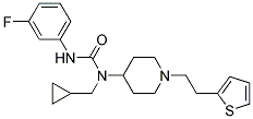 N-(CYCLOPROPYLMETHYL)-N'-(3-FLUOROPHENYL)-N-(1-[2-(2-THIENYL)ETHYL]PIPERIDIN-4-YL)UREA Struktur