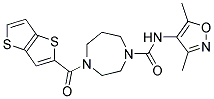 N-(3,5-DIMETHYLISOXAZOL-4-YL)-4-(THIENO[3,2-B]THIEN-2-YLCARBONYL)-1,4-DIAZEPANE-1-CARBOXAMIDE Struktur