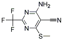 4-AMINO-2-(TRIFLUOROMETHYL)-6-(METHYLTHIO)PYRIMIDINE-5-CARBONITRILE Struktur