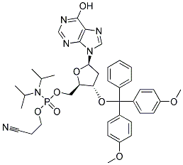 5'-O-[(N,N-DIISOPROPYLAMINO)-(2-CYANOETHOXY)PHOSPHINYL]-3'-O-(4,4'-DIMETHOXYTRITYL)-2'-DEOXYINOSINE Struktur