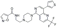 N-(2-(4-[8-(3-THIENYL)-2-(TRIFLUOROMETHYL)-1,6-NAPHTHYRIDIN-5-YL]PIPERAZIN-1-YL)ETHYL)ISOXAZOLE-5-CARBOXAMIDE Struktur