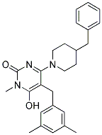 4-(4-BENZYL-PIPERIDIN-1-YL)-5-(3,5-DIMETHYL-BENZYL)-6-HYDROXY-1-METHYL-1H-PYRIMIDIN-2-ONE Struktur