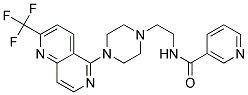 N-(2-(4-[2-(TRIFLUOROMETHYL)-1,6-NAPHTHYRIDIN-5-YL]PIPERAZIN-1-YL)ETHYL)NICOTINAMIDE Struktur