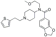 N-(2-METHOXYETHYL)-N-(1-[2-(2-THIENYL)ETHYL]PIPERIDIN-4-YL)-1,3-BENZODIOXOLE-5-CARBOXAMIDE Struktur