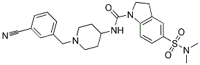 N-[1-(3-CYANOBENZYL)PIPERIDIN-4-YL]-5-[(DIMETHYLAMINO)SULFONYL]INDOLINE-1-CARBOXAMIDE Struktur