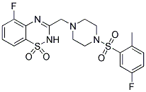 5-FLUORO-3-((4-[(5-FLUORO-2-METHYLPHENYL)SULFONYL]PIPERAZIN-1-YL)METHYL)-2H-1,2,4-BENZOTHIADIAZINE 1,1-DIOXIDE Struktur