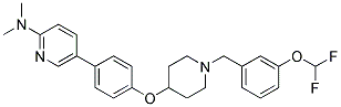 5-[4-((1-[3-(DIFLUOROMETHOXY)BENZYL]PIPERIDIN-4-YL)OXY)PHENYL]-N,N-DIMETHYLPYRIDIN-2-AMINE Struktur