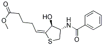 METHYL (5E)-5-[(3S,4S)-4-(BENZOYLAMINO)-3-HYDROXYDIHYDRO-2(3H)-THIENYLIDENE]PENTANOATE Struktur