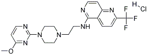 N-(2-[4-(4-METHOXYPYRIMIDIN-2-YL)PIPERAZIN-1-YL]ETHYL)-2-(TRIFLUOROMETHYL)-1,6-NAPHTHYRIDIN-5-AMINE HYDROCHLORIDE Struktur