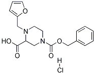 4-FURAN-2-YLMETHYL-PIPERAZINE-1,3-DICARBOXYLIC ACID 1-BENZYL ESTER HYDROCHLORIDE Struktur