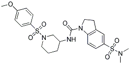 5-[(DIMETHYLAMINO)SULFONYL]-N-(1-[(4-METHOXYPHENYL)SULFONYL]PIPERIDIN-3-YL)INDOLINE-1-CARBOXAMIDE Struktur