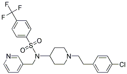 N-(1-[2-(4-CHLOROPHENYL)ETHYL]PIPERIDIN-4-YL)-N-(PYRIDIN-3-YLMETHYL)-4-(TRIFLUOROMETHYL)BENZENESULFONAMIDE Struktur