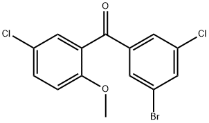 (3-BROMO-5-CHLORO-PHENYL)-(5-CHLORO-2-METHOXY-PHENYL)-METHANONE Struktur