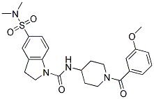 5-[(DIMETHYLAMINO)SULFONYL]-N-[1-(3-METHOXYBENZOYL)PIPERIDIN-4-YL]INDOLINE-1-CARBOXAMIDE Struktur