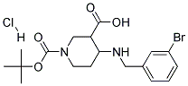 4-(3-BROMO-BENZYLAMINO)-PIPERIDINE-1,3-DICARBOXYLIC ACID 1-TERT-BUTYL ESTER HYDROCHLORIDE Struktur