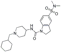 N-[1-(CYCLOHEXYLMETHYL)PIPERIDIN-4-YL]-5-[(DIMETHYLAMINO)SULFONYL]INDOLINE-1-CARBOXAMIDE Struktur