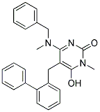 4-(BENZYL-METHYL-AMINO)-5-BIPHENYL-2-YLMETHYL-6-HYDROXY-1-METHYL-1H-PYRIMIDIN-2-ONE Struktur