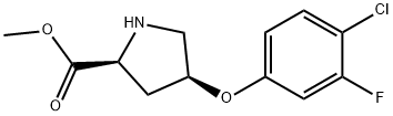 METHYL (2S,4S)-4-(4-CHLORO-3-FLUOROPHENOXY)-2-PYRROLIDINECARBOXYLATE Struktur