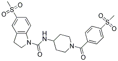 5-(METHYLSULFONYL)-N-(1-[4-(METHYLSULFONYL)BENZOYL]PIPERIDIN-4-YL)INDOLINE-1-CARBOXAMIDE Struktur