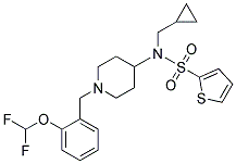 N-(CYCLOPROPYLMETHYL)-N-(1-[2-(DIFLUOROMETHOXY)BENZYL]PIPERIDIN-4-YL)THIOPHENE-2-SULFONAMIDE Struktur