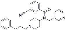 3-CYANO-N-[1-(3-PHENYLPROPYL)PIPERIDIN-4-YL]-N-(PYRIDIN-3-YLMETHYL)BENZAMIDE Struktur