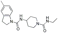 N-(1-[(ETHYLAMINO)CARBONYL]PIPERIDIN-4-YL)-5-METHYLINDOLINE-1-CARBOXAMIDE Struktur