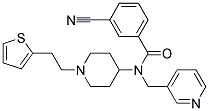 3-CYANO-N-(PYRIDIN-3-YLMETHYL)-N-(1-[2-(2-THIENYL)ETHYL]PIPERIDIN-4-YL)BENZAMIDE Struktur