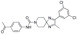 N-(4-ACETYLPHENYL)-2-(3,5-DICHLOROPHENYL)-3-METHYL-1,4,8-TRIAZASPIRO[4.5]DECA-1,3-DIENE-8-CARBOXAMIDE Struktur