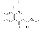 6,7-DIFLUORO-4-OXO-1-TRIFLUOROMETHYL-1,2,3,4-TETRAHYDRO-QUINOLINE-3-CARBOXYLIC ACID ETHYL ESTER Struktur