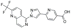 6-(1-[2-(TRIFLUOROMETHYL)-1,6-NAPHTHYRIDIN-5-YL]-1H-PYRAZOL-4-YL)NICOTINIC ACID Struktur