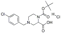 4-(4-CHLORO-BENZYL)-PIPERAZINE-1,2-DICARBOXYLIC ACID 1-TERT-BUTYL ESTER HYDROCHLORIDE Struktur