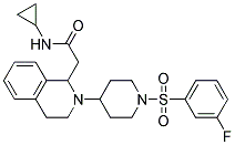 N-CYCLOPROPYL-2-(2-(1-[(3-FLUOROPHENYL)SULFONYL]PIPERIDIN-4-YL)-1,2,3,4-TETRAHYDROISOQUINOLIN-1-YL)ACETAMIDE Struktur