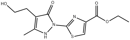 ETHYL 2-[4-(2-HYDROXYETHYL)-3-METHYL-5-OXO-2,5-DIHYDRO-1H-PYRAZOL-1-YL]-1,3-THIAZOLE-4-CARBOXYLATE Struktur