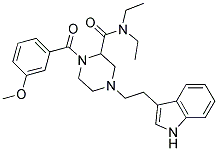 N,N-DIETHYL-4-[2-(1H-INDOL-3-YL)ETHYL]-1-(3-METHOXYBENZOYL)PIPERAZINE-2-CARBOXAMIDE Struktur