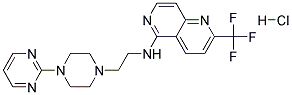 N-[2-(4-PYRIMIDIN-2-YLPIPERAZIN-1-YL)ETHYL]-2-(TRIFLUOROMETHYL)-1,6-NAPHTHYRIDIN-5-AMINE HYDROCHLORIDE Struktur