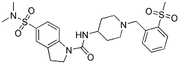 5-[(DIMETHYLAMINO)SULFONYL]-N-(1-[2-(METHYLSULFONYL)BENZYL]PIPERIDIN-4-YL)INDOLINE-1-CARBOXAMIDE Struktur