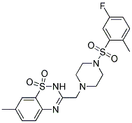 3-((4-[(5-FLUORO-2-METHYLPHENYL)SULFONYL]PIPERAZIN-1-YL)METHYL)-7-METHYL-2H-1,2,4-BENZOTHIADIAZINE 1,1-DIOXIDE Struktur