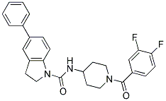 N-[1-(3,4-DIFLUOROBENZOYL)PIPERIDIN-4-YL]-5-PHENYLINDOLINE-1-CARBOXAMIDE Struktur