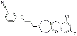 3-(3-[4-(2-CHLORO-4-FLUOROBENZYL)-5-OXO-1,4-DIAZEPAN-1-YL]PROPOXY)BENZONITRILE Struktur