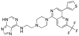 N-(2-(4-[8-(3-THIENYL)-2-(TRIFLUOROMETHYL)-1,6-NAPHTHYRIDIN-5-YL]PIPERAZIN-1-YL)ETHYL)-3H-PURIN-6-AMINE Struktur