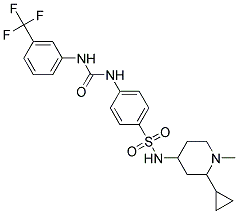 N-[4-(((CYCLOPROPYL(1-METHYLPIPERIDIN-4-YL))AMINO)SULPHONYL)PHENYL]-N'-(3-(TRIFLUOROMETHYL)PHENYL)UREA Struktur