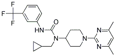 N-(CYCLOPROPYLMETHYL)-N-[1-(4,6-DIMETHYLPYRIMIDIN-2-YL)PIPERIDIN-4-YL]-N'-[3-(TRIFLUOROMETHYL)PHENYL]UREA Struktur