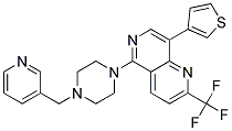 5-[4-(PYRIDIN-3-YLMETHYL)PIPERAZIN-1-YL]-8-(3-THIENYL)-2-(TRIFLUOROMETHYL)-1,6-NAPHTHYRIDINE Struktur