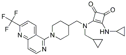 3-(CYCLOPROPYLAMINO)-4-[(CYCLOPROPYLMETHYL)((1-[2-(TRIFLUOROMETHYL)-1,6-NAPHTHYRIDIN-5-YL]PIPERIDIN-4-YL)METHYL)AMINO]CYCLOBUT-3-ENE-1,2-DIONE|