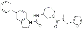 N-(1-([(2-FURYLMETHYL)AMINO]CARBONYL)PIPERIDIN-3-YL)-5-PHENYLINDOLINE-1-CARBOXAMIDE Struktur