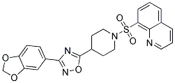 8-((4-[3-(1,3-BENZODIOXOL-5-YL)-1,2,4-OXADIAZOL-5-YL]PIPERIDIN-1-YL)SULFONYL)QUINOLINE Struktur