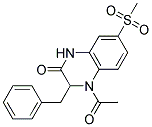 4-ACETYL-3-BENZYL-7-(METHYLSULFONYL)-3,4-DIHYDROQUINOXALIN-2(1H)-ONE Struktur