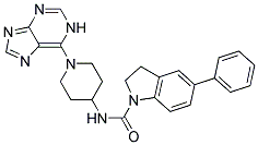 5-PHENYL-N-[1-(1H-PURIN-6-YL)PIPERIDIN-4-YL]INDOLINE-1-CARBOXAMIDE Struktur