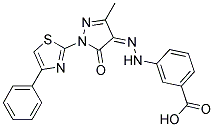 3-(N'-[3-METHYL-5-OXO-1-(4-PHENYL-THIAZOL-2-YL)-1,5-DIHYDRO-PYRAZOL-4-YLIDENE]-HYDRAZINO)-BENZOIC ACID Struktur